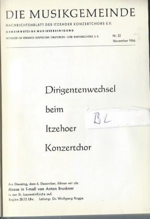 Die Musikgemeinde : Nachrichtenbl. d. Itzehoer Konzertchors, e.V