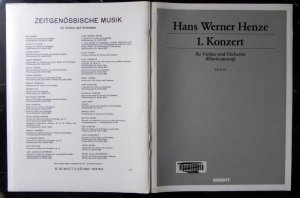 1. Konzert für Violine und Orchester. Bearb.: H. Moehn. ED 4649.Mit Beilage (14S.)für Violine solo. 1984