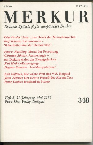 Merkur. Deutsche Zeitschrift für europäisches Denken Heft 5/1977 (Nr. 348)