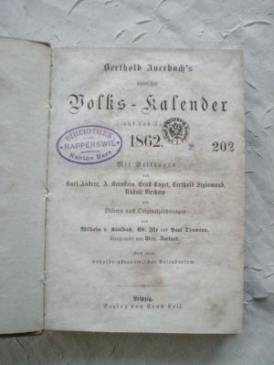 Deutscher Volkskalender auf das Jahr 1862 und 1863 in einem Band