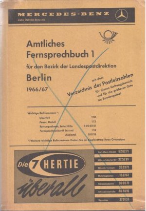 Amtliches Fernsprechbuch 1 für den Bezirk der Landespostdirektion Berlin 1966/67