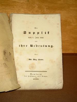 antiquarisches Buch – Sutor, Dr – Die Supplik vom 8. Juni 1842 und ihre Bedeutung.