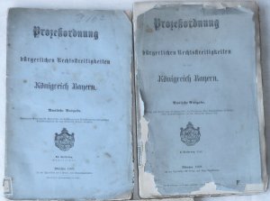 Prozeßordnung in bürgerlichen Rechtsstreitigkeiten für das Königreich Bayern. Amtliche Ausgabe