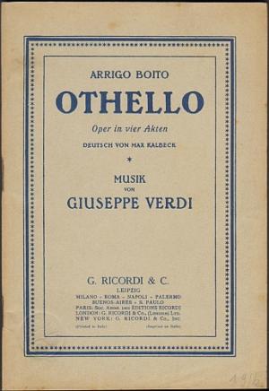 antiquarisches Buch – Verdi, Giuseppe - Arrigo Boito – Othello. Oper in vier Akten. [Textbuch].