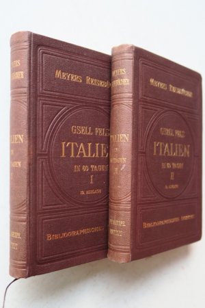 Italien in sechzig Tagen in neuer Bearbeitung. 10. Aufl. 2 Bde. Leipzig und Wien, Bibl. Institut, 1912. * Mit zus. 23 teils gefalt. bzw. doppelblgr. Karten […]