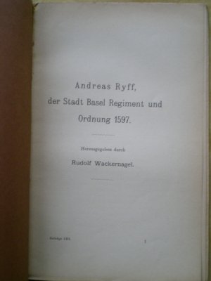 gebrauchtes Buch – Fünf Separatabdrcke  über die Stadt Basel (ca. 1880)