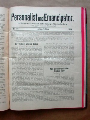 Personalist und Emancipator. Halbmonatsschrift für actionsfähige Geisteshaltung und gegen corrupte Wissenschaft. Jahrgang 1905. Nr. 127 bis Nr. 150.