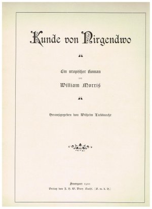 antiquarisches Buch – William Morris – Kunde von Nirgendwo