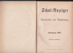 antiquarisches Buch – Schulanzeiger für Unterfranken und Aschaffenburg 1889