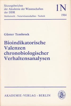 gebrauchtes Buch – Günter Tembrock – Bioindikatorische Valenzen chronobiologischer Verhaltensanalysen.