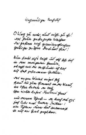 Pseudonym für Albert Conrad Kiehtreiber), österr. Maler und Schriftsteller (1887-1973): Eigenh. Manuskript des Gedichts "Wehmütiger Nachruf".