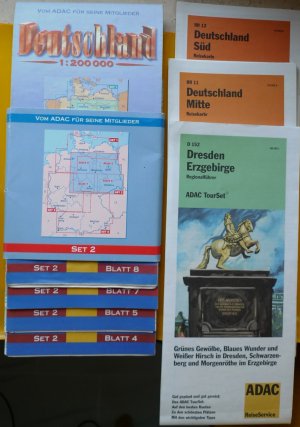 ADAC Karten Set 7x: 2 Sachsen, Berlin, Hannover, Harz uvm; Deutschland Mitte / Sued; Regionalführer Dresden