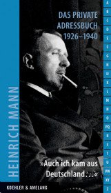 Heinrich Mann - das private Adressbuch 1926 - 1940., [