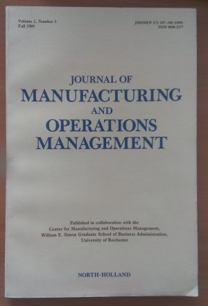 gebrauchtes Buch – Journal of Manufacturing and Operation Management (Volume 2, Number 3, Fall 1989)