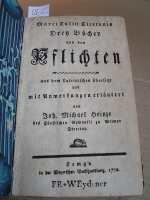 Pflichten, Drey Bücher von den - Erstausgabe 1770 mit Vignetten (Stahlstiche)