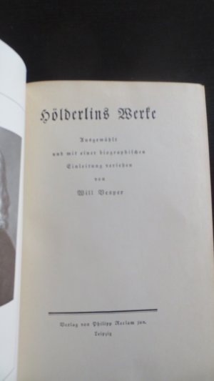 antiquarisches Buch – Vesper, Will  – Hölderlins Werke -  Ausgewählt und mit einer biographischen Einleitung versehen