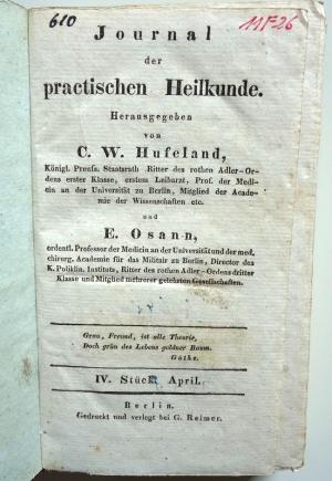 antiquarisches Buch – Hufeland, C.W. / E – Journal der practischen Heilkunde. Jg. 1836. Bd. 82 u. 83 (9 Stück, Mai-Dez.) in 3 Bdn.