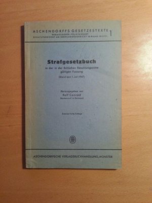 antiquarisches Buch – Rolf Conrad – Strafgesetzbuch in der in der Britischen Besatzungszone gültigen Fassung