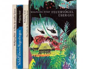 Büchersammlung "Wolfgang Held". 4 Titel. 1.) Im Netz der weißen Spinne, Illustrationen von Renate Jessel 2.) Das Licht der Schwarzen Kerze. Abenteuerroman […]