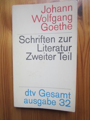 gebrauchtes Buch – johann wolfgang goethe – schriften zur literatur zweiter teil