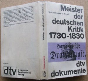 Meister der deutschen Kritik 1730-1830  Von Gottsched zu Hegel (Ausgabe von 1961)