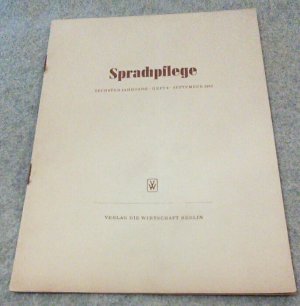 antiquarisches Buch – Ludwig, Helmut Deutsche Sprachberatungsstelle beim VEB Bibliographischen Institut Leipzig – Sprachpflege. Zeitschrift, Sechster Jahrgang, Heft 9