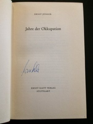 antiquarisches Buch – Ernst Jünger – Jahre der Okkupation. .