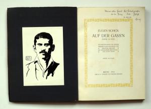 antiquarisches Buch – Eugen Schick – Auf der Gass'n (Dans la rue). Nachdichtungen im Wiener Dialekt nach Chansons von Aristide Bruant. Mit Zeichnungen und Umschlag von Gustav Böhm.