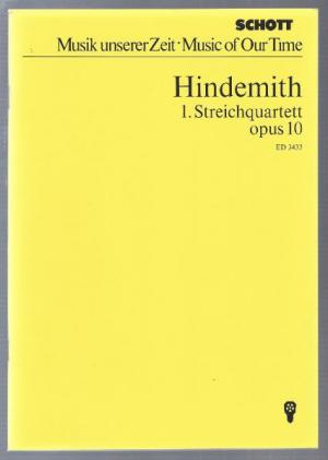 gebrauchtes Buch – Paul Hindemith – 1. Streichquartett opus 10 (= Edition Schott, Nr. 3433). Studienpartitur.