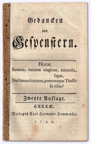 Gedancken von Gespenstern. 2. Aufl.