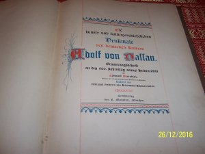 Die kunst- und kulturgeschichtlichen Denkmale des deutschen Kaisers Adolf von Nassau.