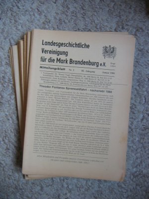 Landesgeschichtliche Vereinigung für die Mark Brandenburg e. V., Mitteilungsblatt, Konvolut (62 Hefte): Nr. 58, 59, 60, 61, 62, 63, 64, 65, 66, 67, 68 […]