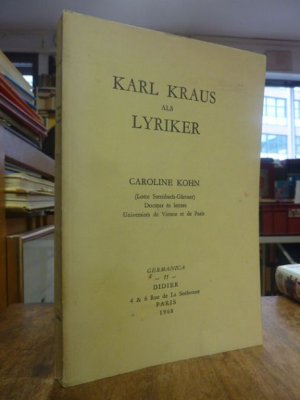 Karl Kraus als Lyriker