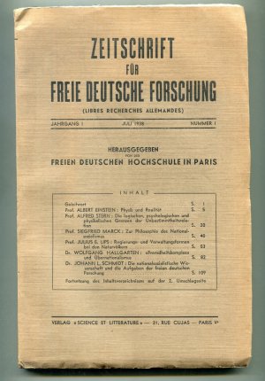 ZEITSCHRIFT FÜR FREIE DEUTSCHE FORSCHUNG