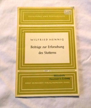 Beiträge zur Erforschung des Stotterns (1959) Heft 12