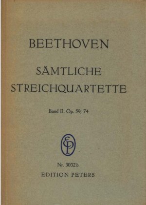 Ludwig van Beethoven: Sämtliche Streichquartette Band II: Op. 59, 74 (Edition Peters Nr. 3032b)