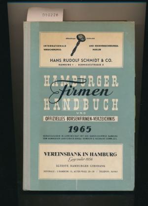 antiquarisches Buch – Adressbuch – Hamburger Firmen Handbuch 1965