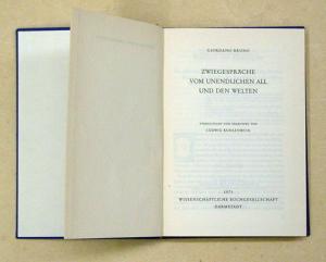 Zwiegespräche vom unendlichen All und den Welten. Verdeutscht und erläutert von Ludwig Kuhlenbeck. [Reprint].