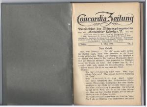 Concordia-Zeitung. Vereinsblatt des Männergesangvereins Concordia Leipzig e. V. 1. Jahrgang (1925).