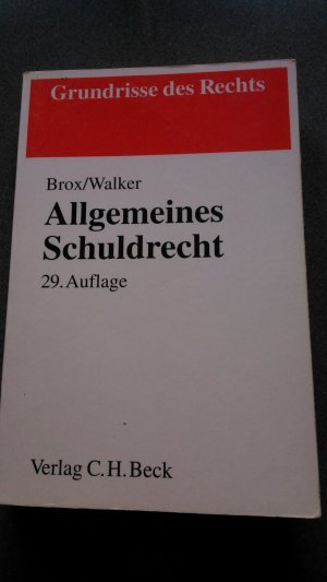 gebrauchtes Buch – Brox, Hans; Walker – Allgemeines Schuldrecht 29.Auflage