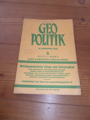 antiquarisches Buch – Geopolitik IX. Jahrgang 3. Heft/ März 1932