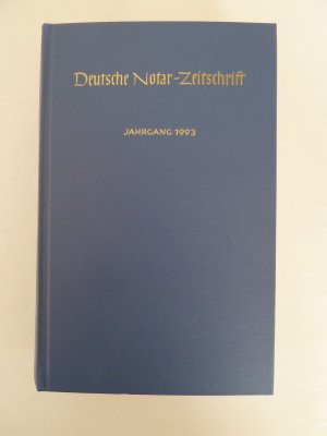 gebrauchtes Buch – Deutsche Notar-Zeitschrift  - DNotZ - Jahrgang 1993