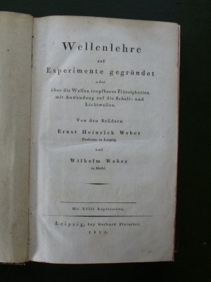 Wellenlehre auf Experimente gegründet oder über die Wellen tropfbarer Flüssigkeiten mit Anwendung auf die Schall- und Lichtwellen