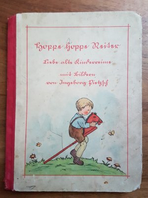 antiquarisches Buch – Volksgut in Sütterlin – Hoppa Hoppa Reiter - Liebe alte Kinderreime, mit Bildern von Ingeborg Piestel
