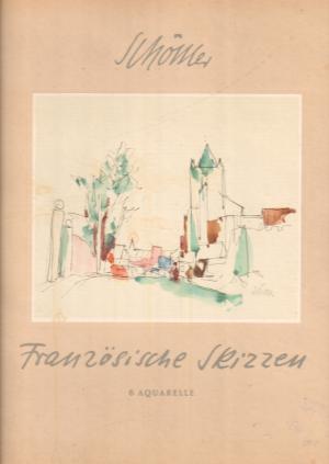 Französische Skizzen. 6 Aquarelle. Die Mappe enthält Motive aus Paris, Meudon, Marly, Rambouillet, Senlus.