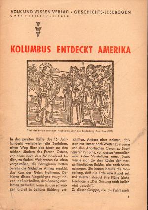 Kolumbus Entdeckt Amerika Geschichts Lesebogen Buch Gebraucht