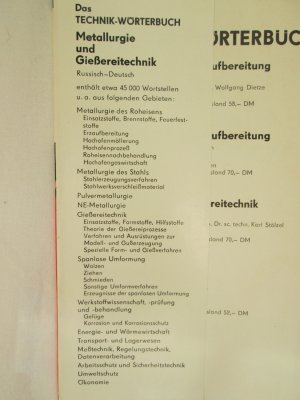 gebrauchtes Buch – Herausgegeben von Prof – VEB Verlag Technik: Wörterbuch Metallurgie und Gießereitechnik Russisch-Deutsch