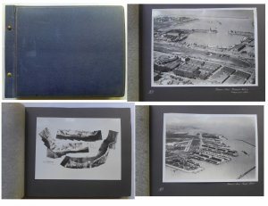 Grossformatiges Fotoalbum mit Luftbildern von Buenos Aires und anderen Häfen in Argentinien, 56 Fotografien (Vintages / Gelatinesilber), 1937