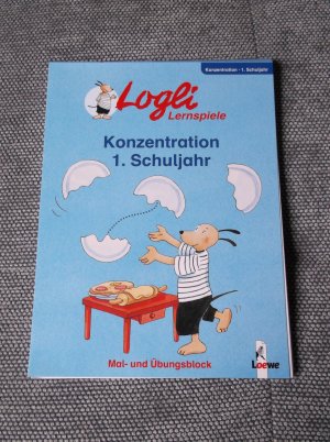 gebrauchtes Buch – Falko Honnen – Logli Lernspiele, Mal- und Übungsblock: Konzentration 1. Schuljahr