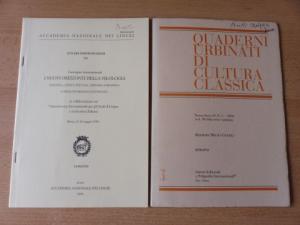 2 TITELN v. L. PERILLI : "FILOLOGIA CLASSICA IN PROSPETTIVA MACHINA, RATIO ET RES IPSA" aus I NUOVI ORIZZONTI DELLA FILOLOGIA..Roma, 1998 S. 123-156 // "Alcmeone di Crotone tra filosofia e scienza. Per una nuova edizione delle fonti" aus QUADERNI URBINATI DI CULTURA CLASSICA (Direttore: Bruno Gentili( N.S. 69 - 2001 S. 59-79. + 2 AUTOGRAPHEN *. Sonderdruck - Estratto - Extraits.